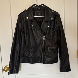 Black leather DKNY jacket